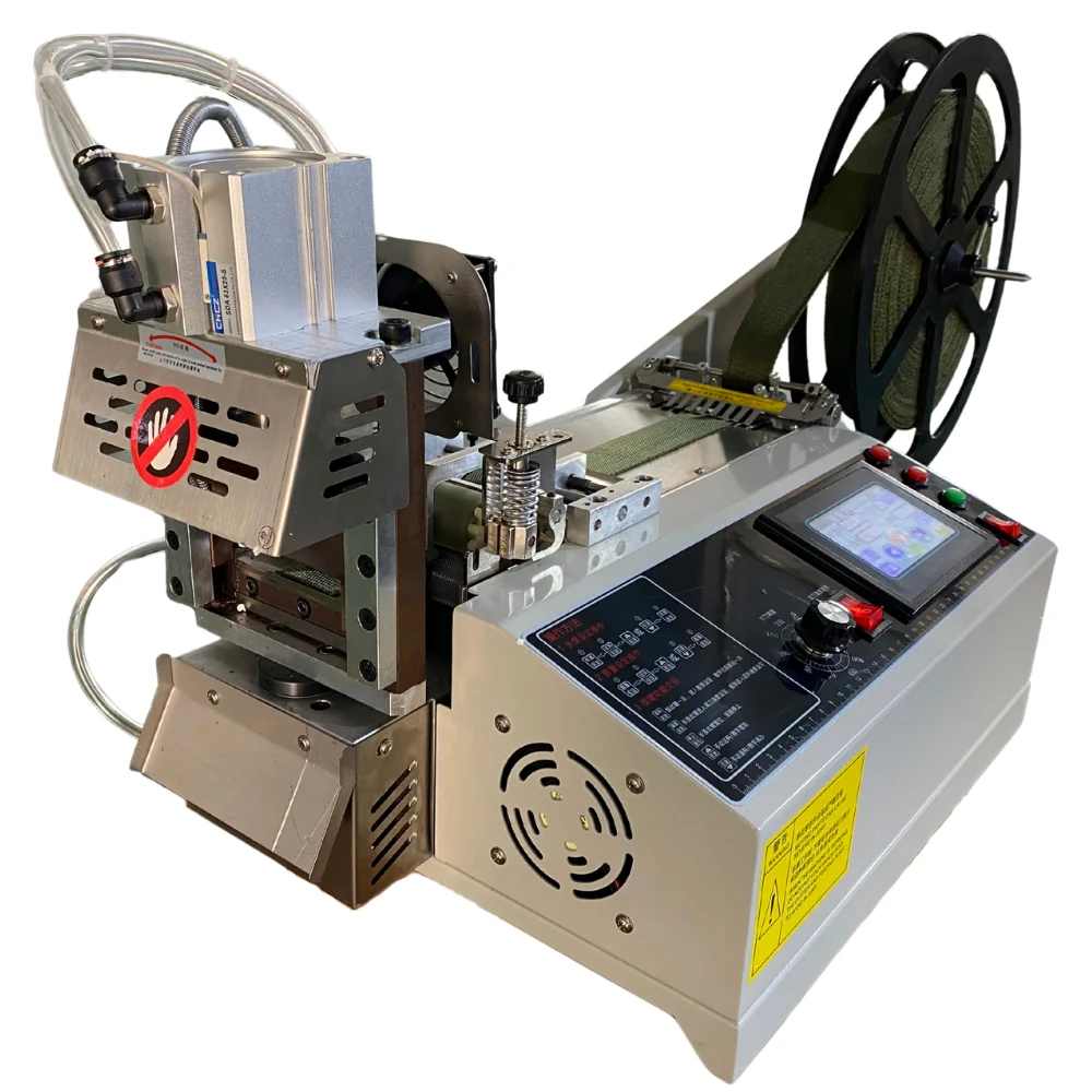 Electric Gear Small Multi Angle Webbing Ribbon Nylon Tape Belt Zipper Hot Cold Cutting Machine Wood