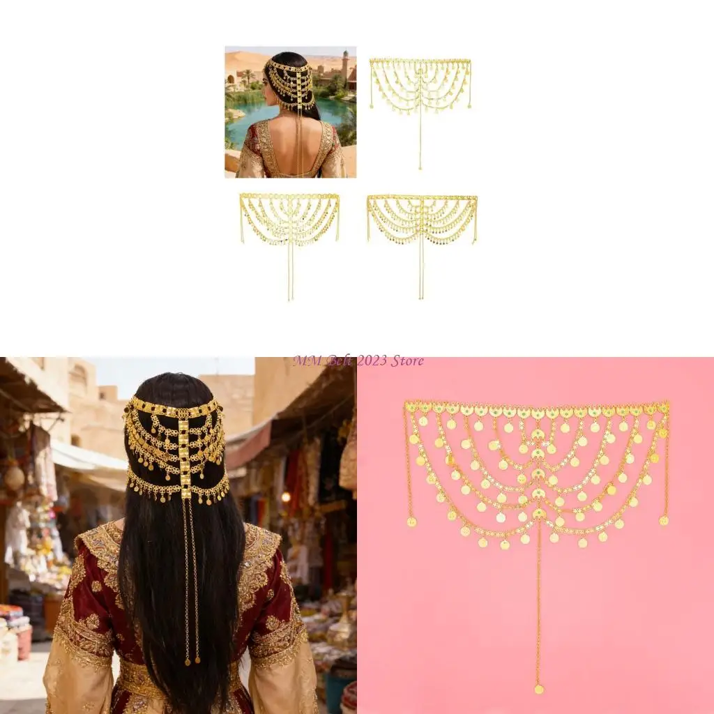 

Металлическая повязка на голову 49ME для монет, нежное и удобное украшение для волос для чувствительной кожи