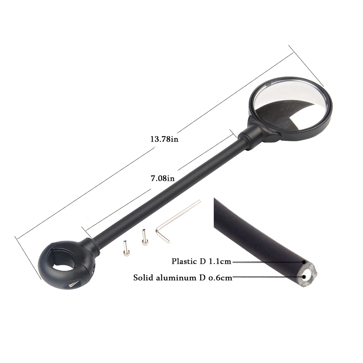 AliExpress NONE A28F-Bike Mirror,Adjustable Rotatable Bicycle Handlebars Mirrors,Convex Bicycle Rearview Mirror,For Electric Bike MTB