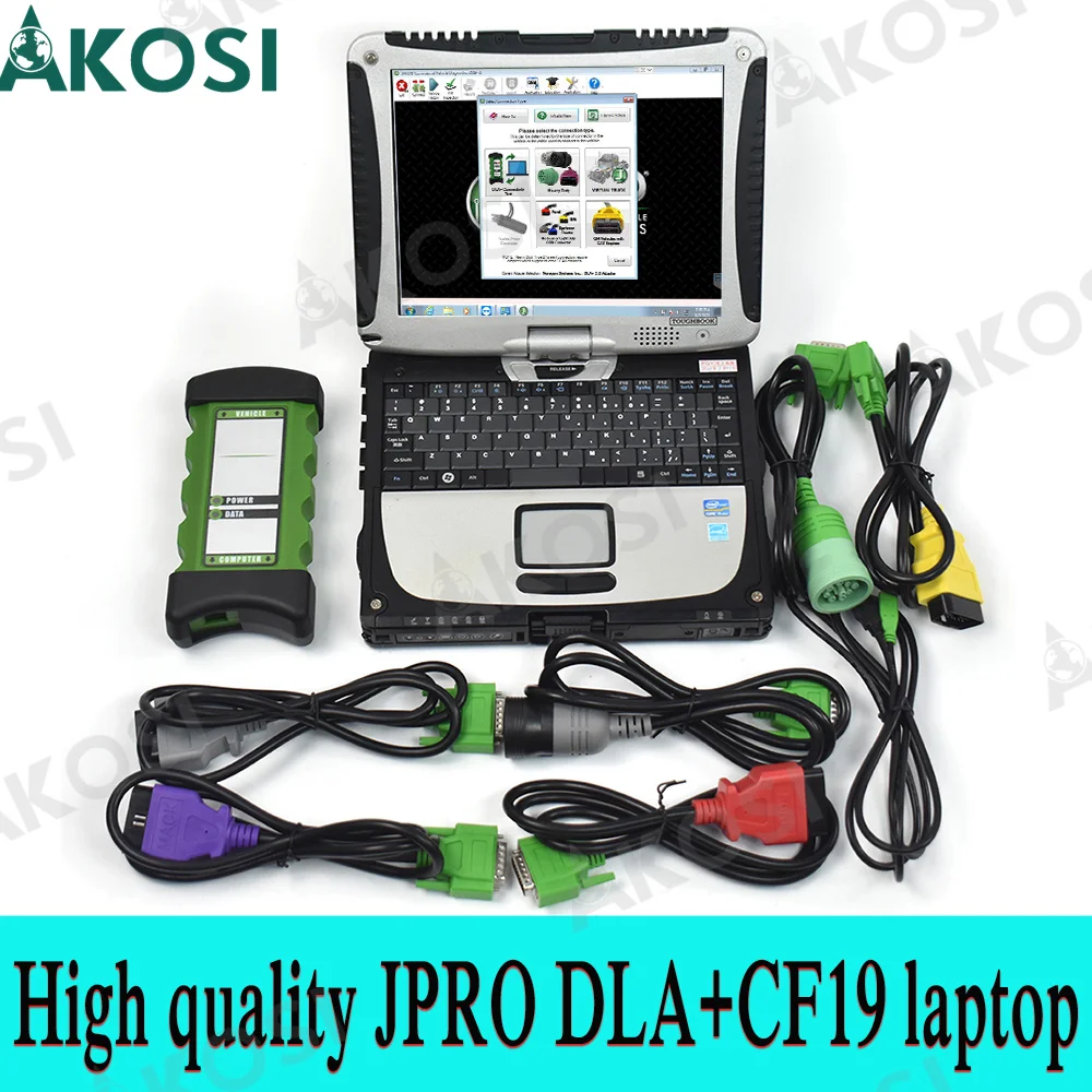 

CF19 laptop and High quality JPRO DLA+2.0 Vehicle Interface Diesel Newest Heavy Duty Truck Scanner Fleet Diagnostic Tool