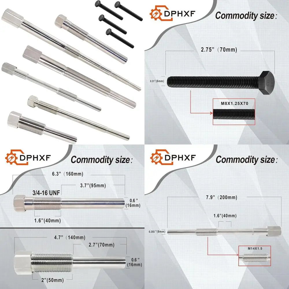Hardened Primary & Secondary Clutch Puller Tool kit. Contains 7 Different Models And Sizes of Clutch Puller Tools. Suitable for