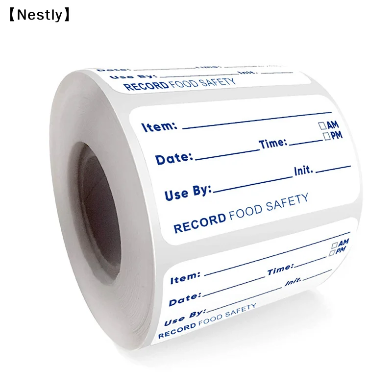 500/roll Kitchen Stickers Self-Adhesive Removable Refrigerator Freezer Food Storage Date Contents Label Kitchen Tools〔Nest〕