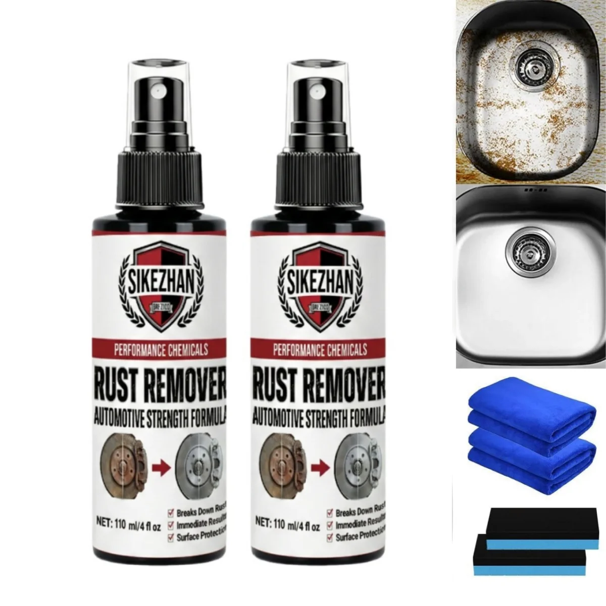 Rust Remover Spray for Metal, Fast-Acting Concentrated Rust Dissolver for Tools, Stainless Steel, Automotive Parts & Equipment