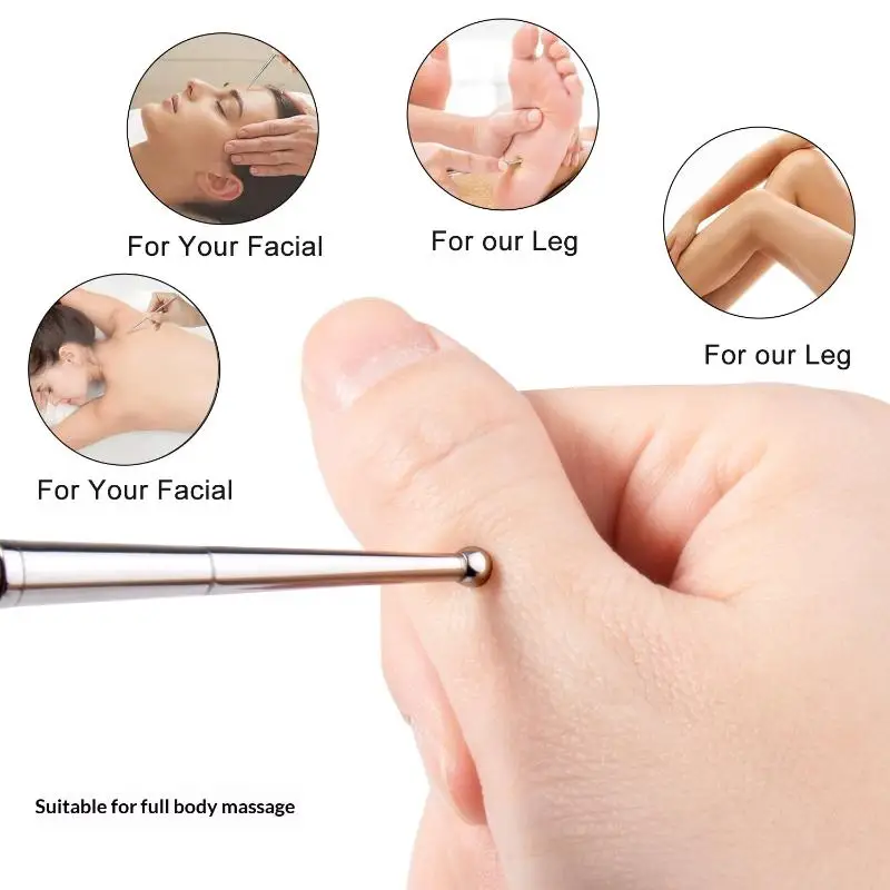 1/3PC Acupuncture Double Head Face Ear Massage Tool Steel Acupressure Pen Ear & Body Acupoint Probe For Muscle Soothing