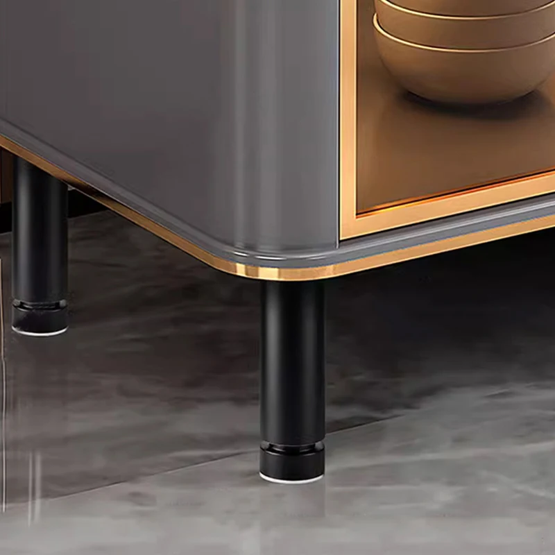 Pies de muebles de aluminio ajustables, patas de gabinete negras, gabinete de TV, mesa de centro, pies de sofá, soporte de columna, diámetro de 50mm