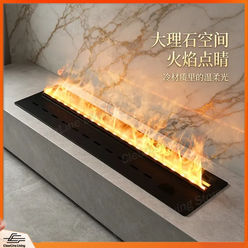 for Atomization Fireplace 3D Simulation Flame Integrated Humidifier Embedded 304 Stainless Steel Electronic Fireplace