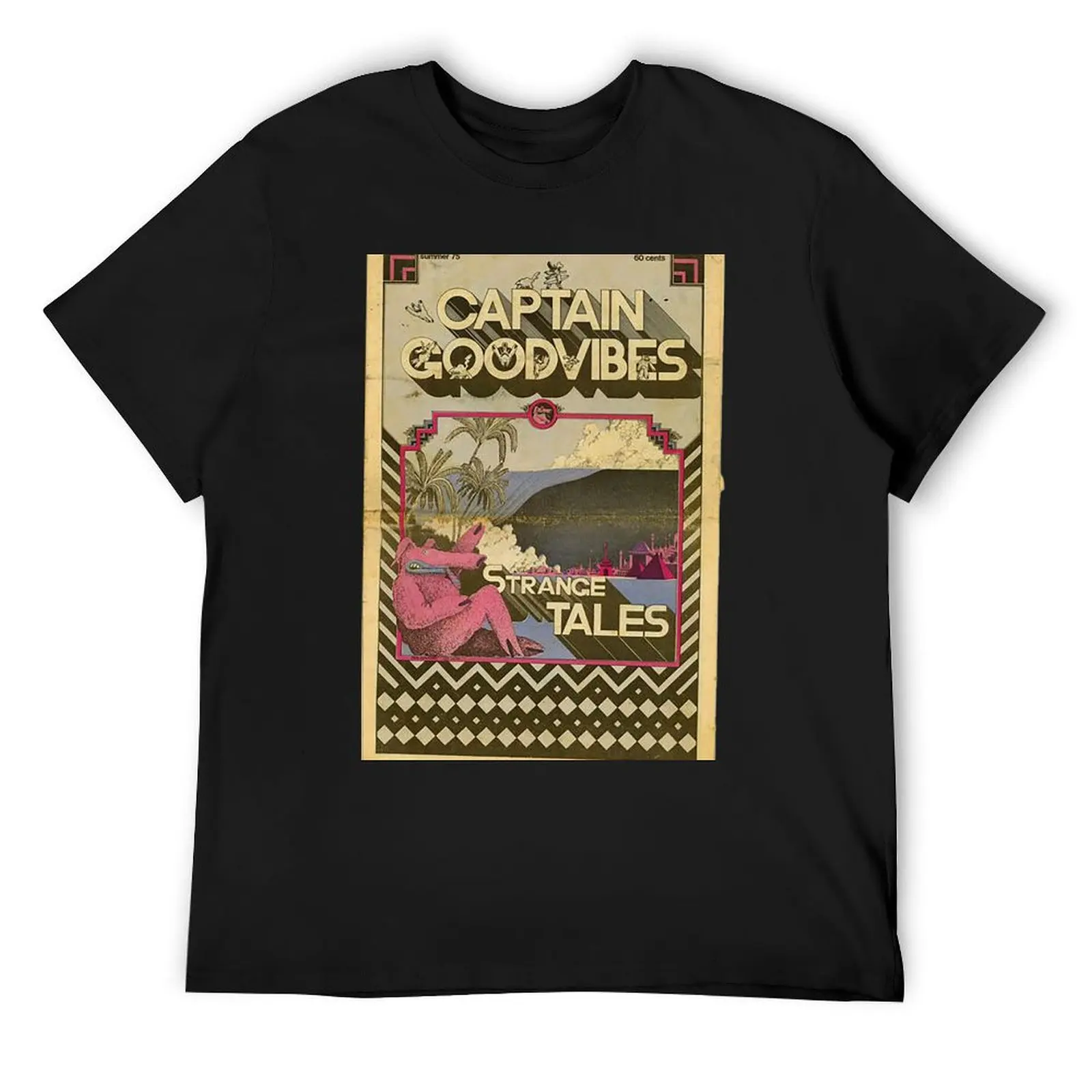 

captain goodvibes T-Shirt shirts graphic tee baggy shirts Men's cotton t-shirt