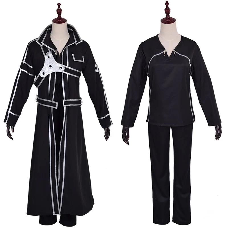 Costume Anime Unisexe de Cosplay Kirigaya Kazuto pour Adulte, Chaussures Kirito, Perruques Alicization, Bottes, Uniforme