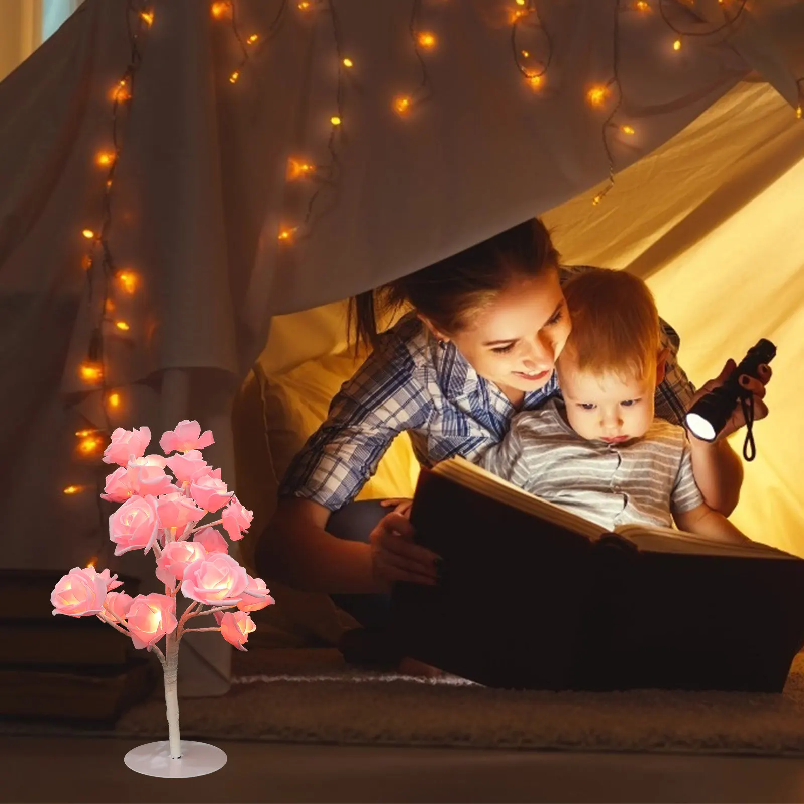 

Маленькая светодиодная лампа-ночник в виде розы, ПВХ, романтическая настольная лампа для спальни, декоративный ночник для вечеринок и дома