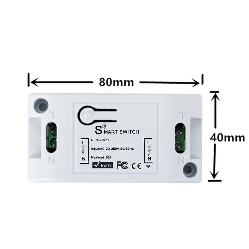 FunDeal 433 MHz Mini Wireless Remote Control Switch RF Push Button Transmitter Receiver 3.7v 4.5v 9v 12v 24v Power Switch Module