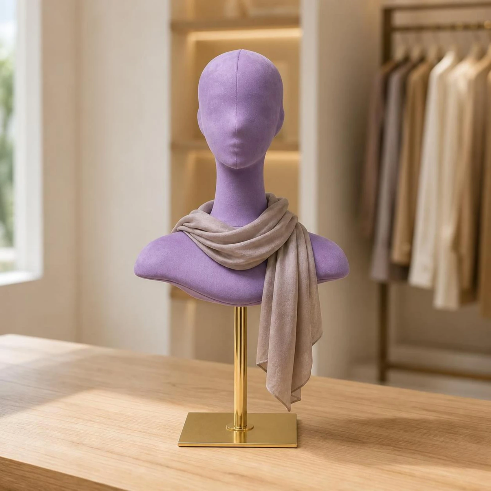 Mannequin Head with Stand Sturdy Display Bust with Adjustable Stand Fabric Mannequin Bust Versatile Manikin Soft for Retailers
