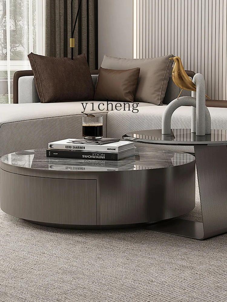 Zk Rock Plate round Coffee Table Combination Modern Minimalist Home Small Apartment Coffee Table Designer New