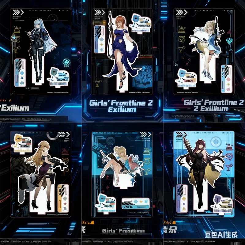 Game Girls' Frontline 2: Exilium Peripheral Gifts HK416 Klukai Springfield Makiatto Acrylic Stand Figure Standee Cosplay