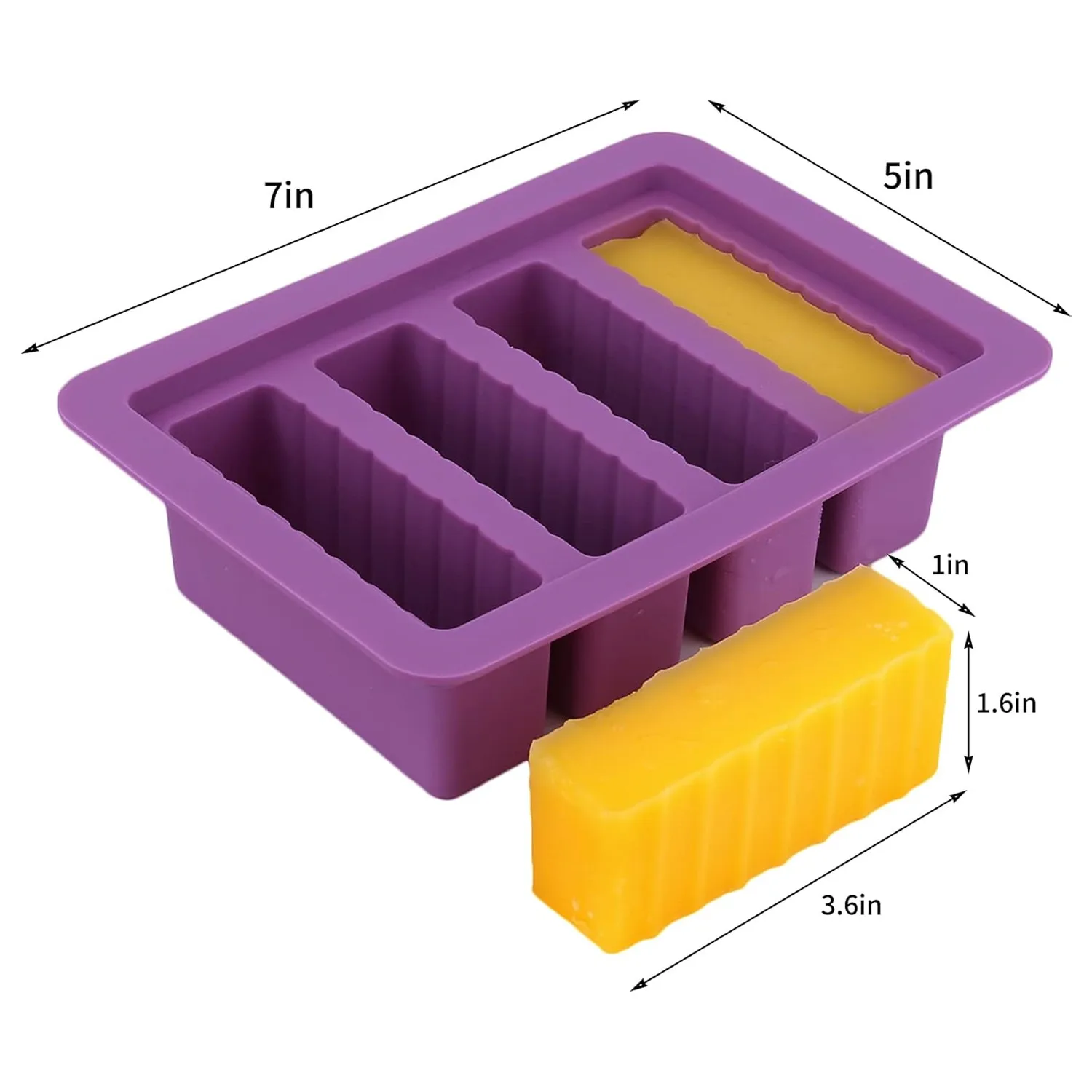 Silicone Soap Mold Butter Mould Tray with Lid Rectangle Container for Homemade Herbed Garlic Brownies Candle Making Supplie Tool