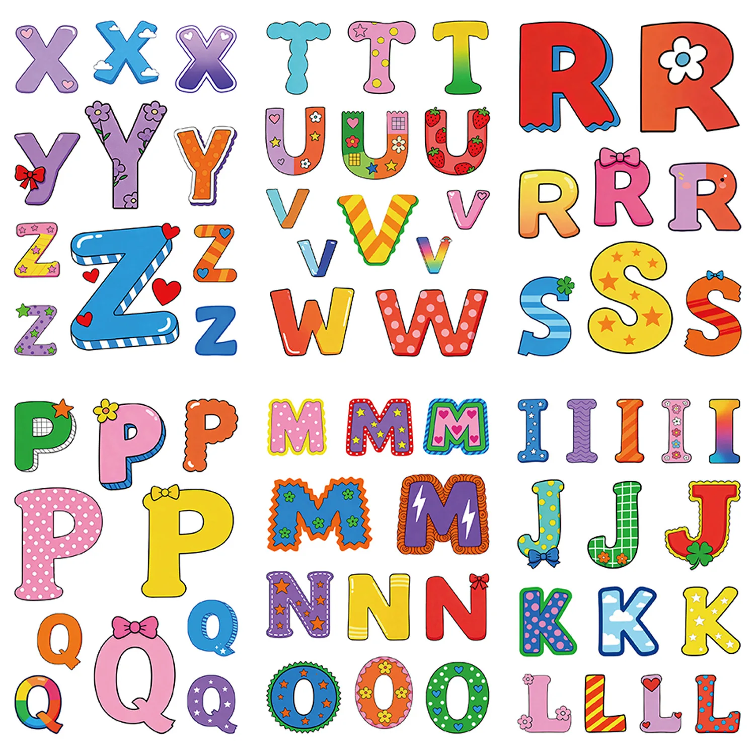 8/16/24PCS Changing Face Puzzle Stickers Cartoon Letters Make a Face Stickers DIY for Waterproof Pen Holder Stationery Notebook