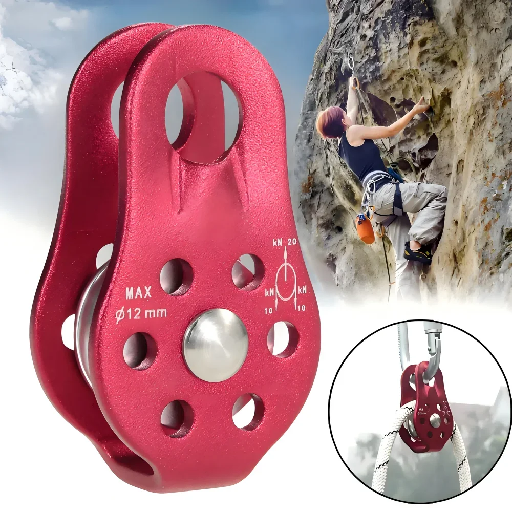 Aluminium-Kletterrolle – einseitig einscheiben mit fester Seitenplatte für Traverse und Transport in großer Höhe