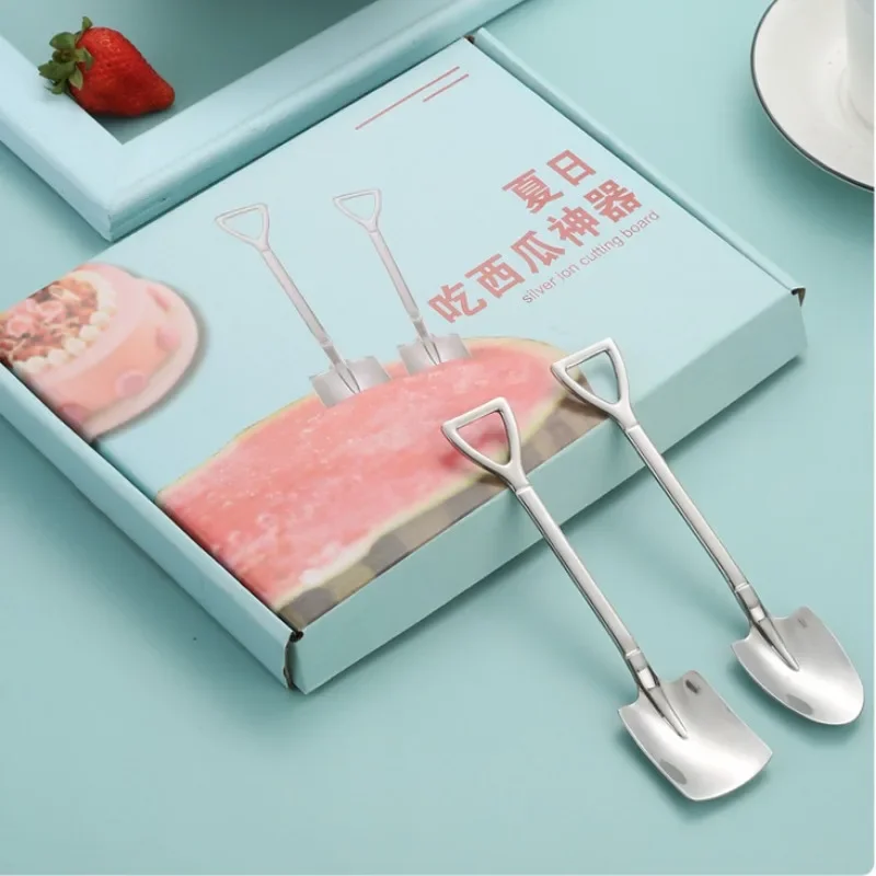 Creative Square-Head Stainless Steel Scoop – Watermelon, Ice Cream & Coffee Spoon, Kitchen/Party Serving Tool