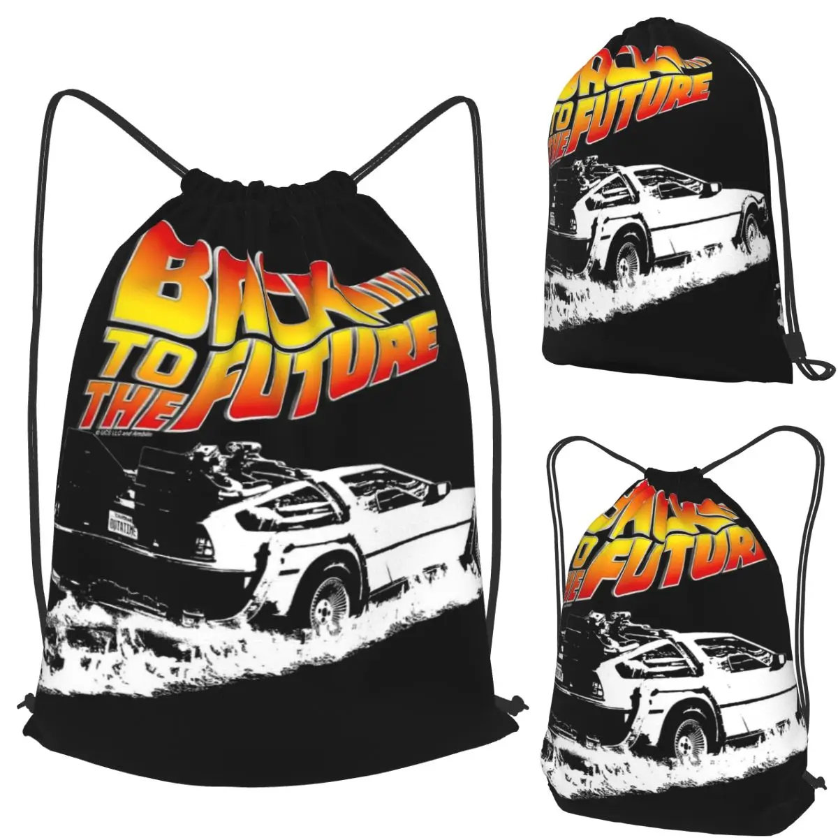 Retro Back To The Future Backpacks Fashion Drawstring Bags Shoes Bag Book Bags for Travel Students view 4