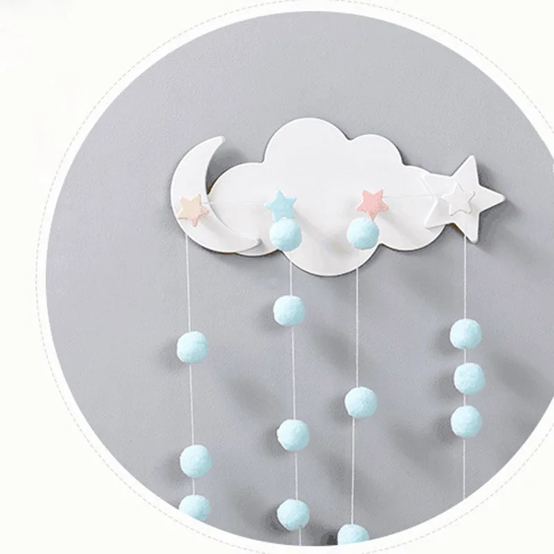 Cloud Shaped Hooks Star Moon Cloud Shape Nail-free Wall Clothes Hooks Room Decorative Key Hanging Hanger Kitchen Storage Hook