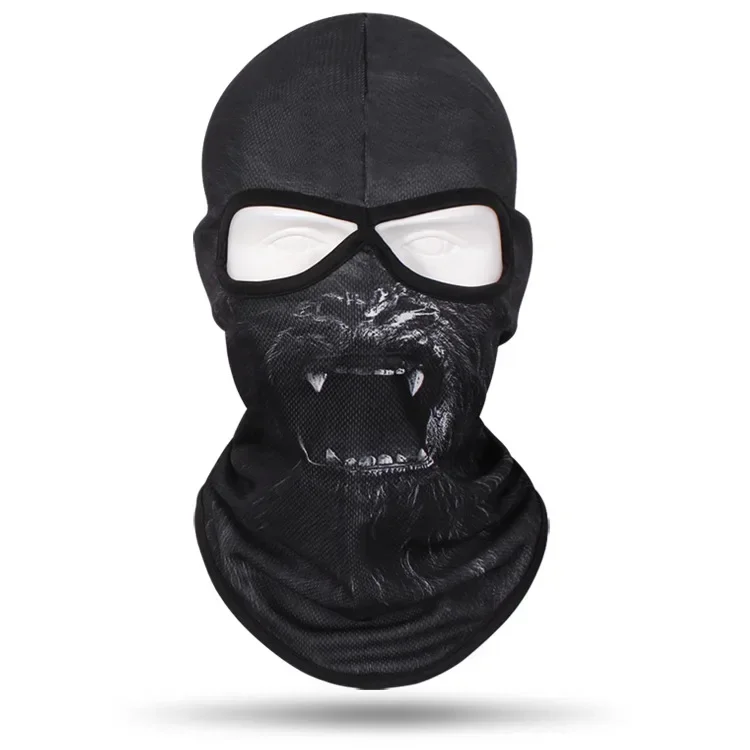 Mascarilla facial completa con 2 agujeros para hombre y mujer, cubierta de protección para la cabeza y el cuello, gorro con forro para casco de bicicleta de montaña y ciclismo