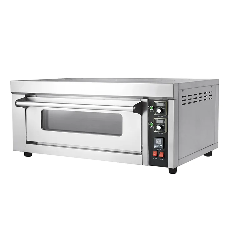 

Manual Control Gas Deck Oven 201 Stainless Steel Tempered Glass 1 Layer 1 Tray for Pizza Bread Commercial Bakery Equipment