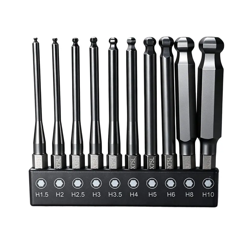New Steel Ball End Hex Bit Ball End Reduced Shank Magnetic Driver Bit Single End Wear Resistant Hex Screwdriver Bit