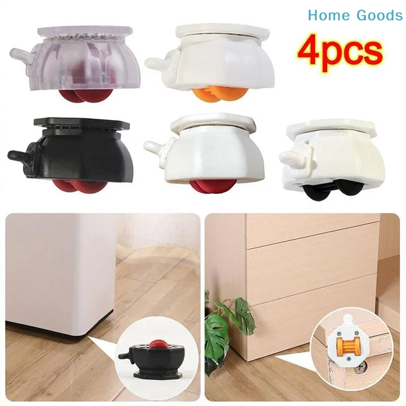 4PCS Universal Caster With Brake Furniture Casters Wheels Mute Wear-resistant Universal Wheel Stablize Self Adhesive Pulley Base