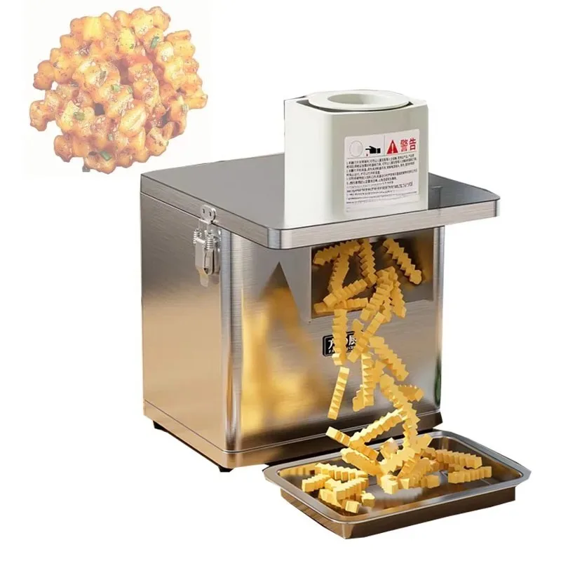 

Electric Wolf Tooth Potato Cutting Machine Wave Potato Chips Corrugated Cutter 220V