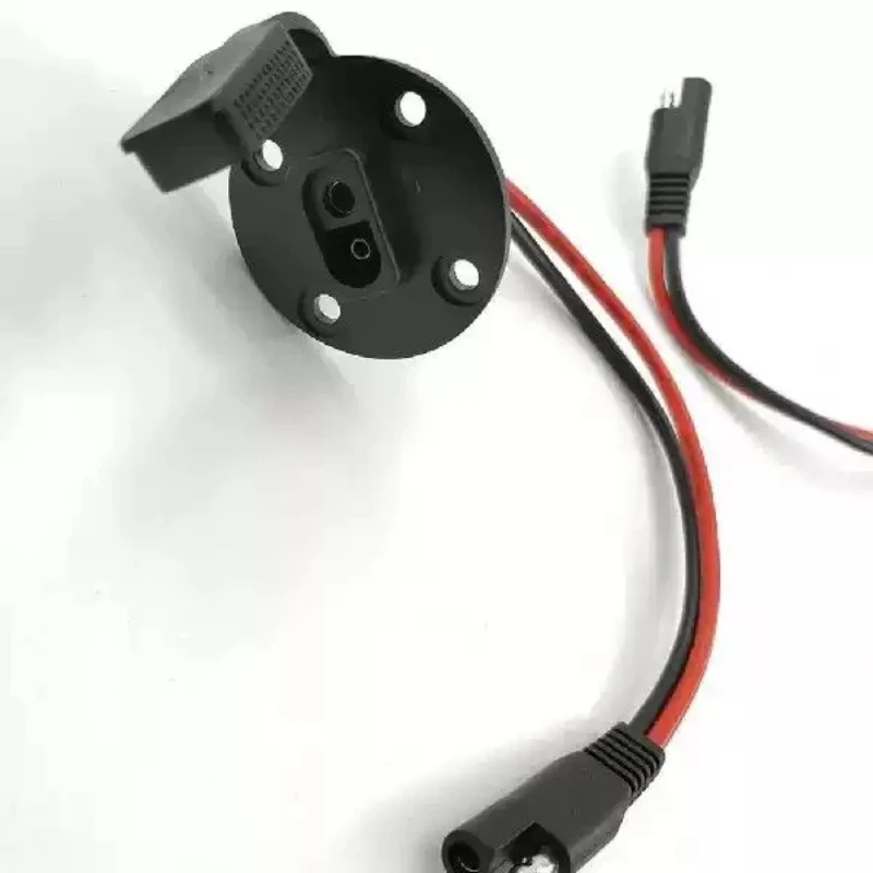 Weatherproof 12AWG SAE Sidewall Port Socket, Universal Panel‑mount SAE Connector Cable for Solar Generator Motorcycle Battery