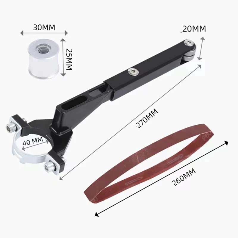 ABNO-Mini 샌딩기 연마기 연마기, 앵글 연마기 수정 벨트 샌딩기 액세서리, 125mm 앵글 연마기 적합