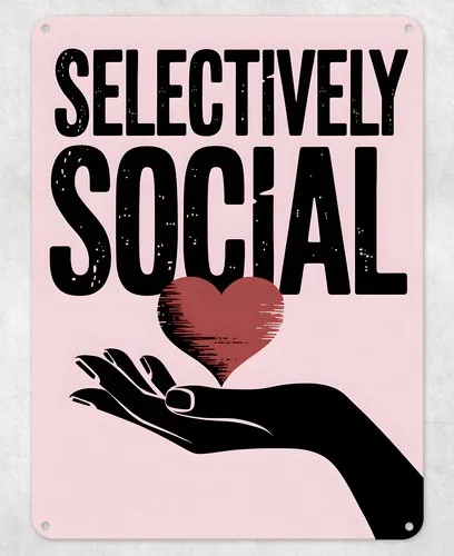 Funny Selectively Social Metal Poster Wall Tin Sign Man Cave Shed Home Plaque --Tin Sign