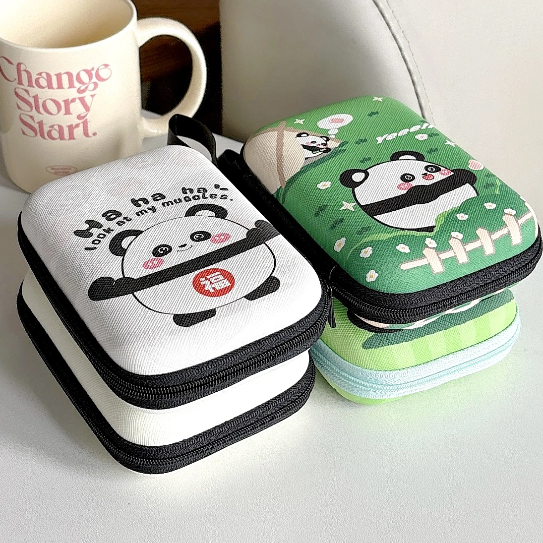 Lovely Cartoon Storage Bag Large Capacity Data Cable Charger earphone  Children Cartoon Carry Coin Purse   Storage Box