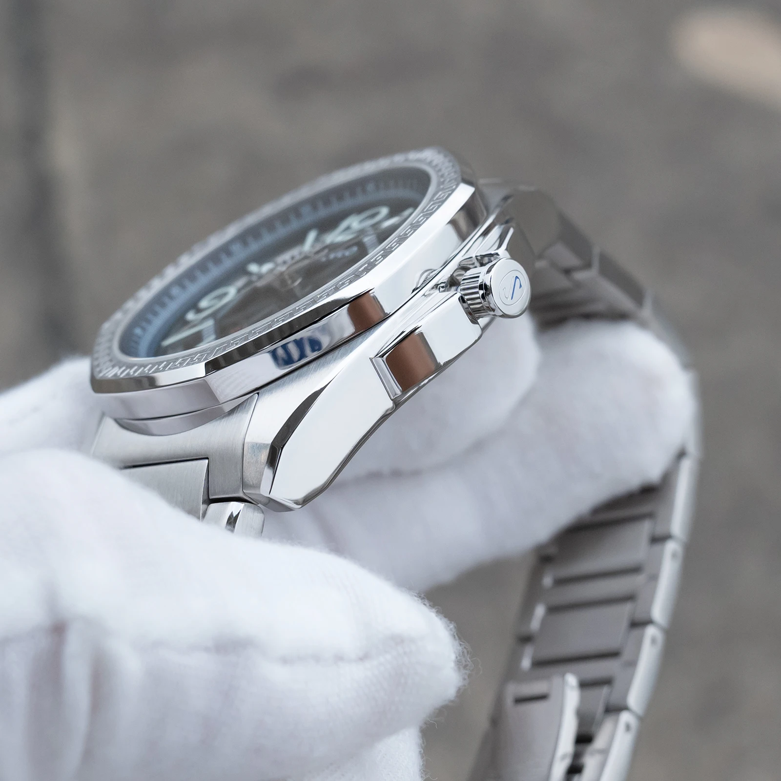 OBLVLO-ساعة أوتوماتيكية من الفولاذ المقاوم للصدأ للرجال، مينا أزرق، هيكل عظمي، ساعة ميكانيكية مقاومة للماء، تصميم جديد، CAM-SK #3