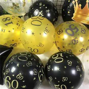 1袋黑色金色18/30/40/50/60歲乳膠氣球,成人生日派對裝飾,30歲/40歲/50歲生日週年紀念派對氣球 8 最佳銷售 30歲生日快樂 - №3