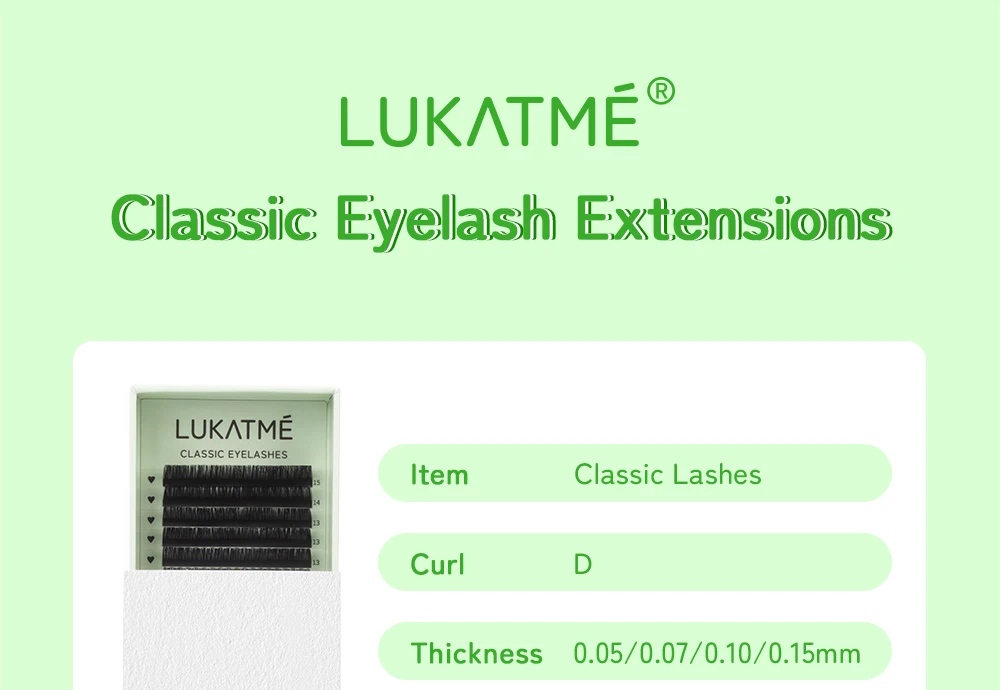 LUKATME Klassische Wimpernverlängerung D-Curl 8-15mm Mix Schwarz Premium Weiche Einzelwimpern Natürliche Faux-Nerz Klassische Wimpern – Detail 2