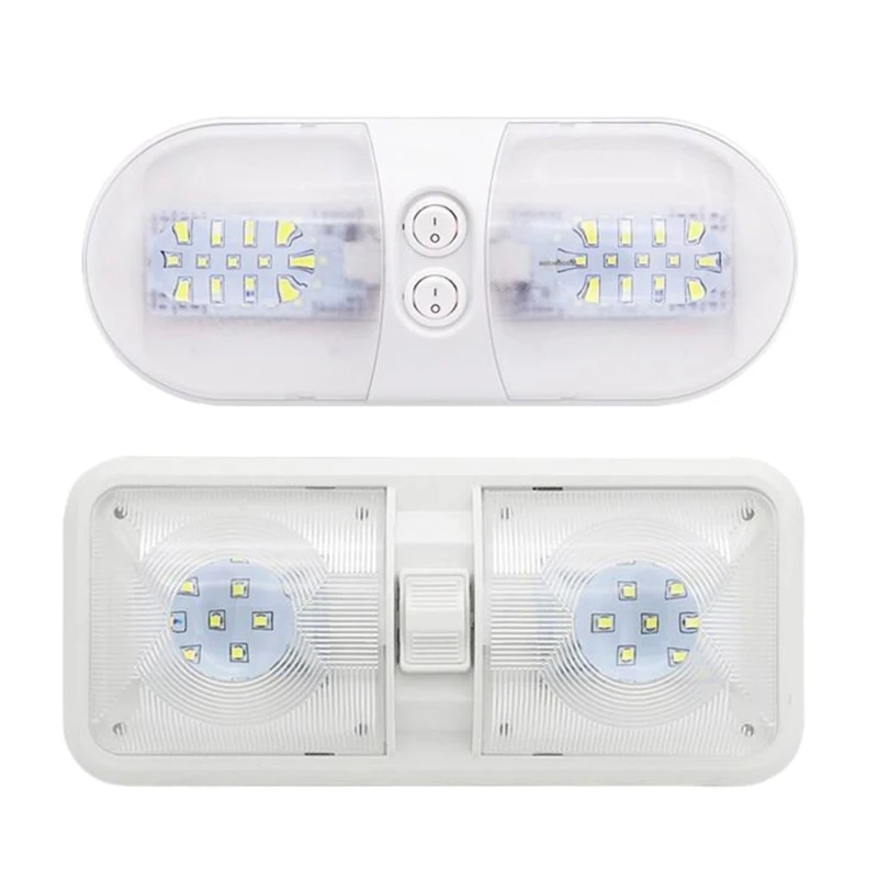 

Three Way LED Ceiling Light Trailer Double Dome Light with Lens Drop shipping