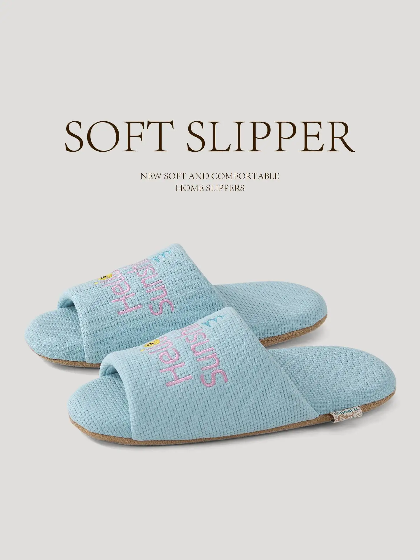 

Women's Embroidered Slippers Quiet Silent Indoor Wooden Floor Soft Sole Anti Slip Machine Washable 4 Season Couple