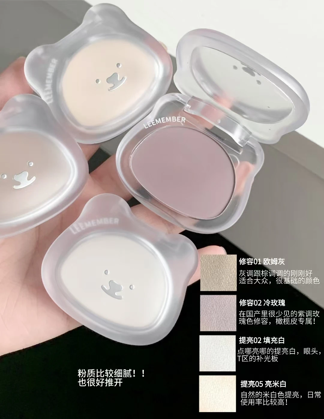 LEEMEMBER Contorno Evidenziatore in polvere Polvere fine opaca Controllo dell'olio a lunga durata Bronzer viso naturale Illumina il trucco