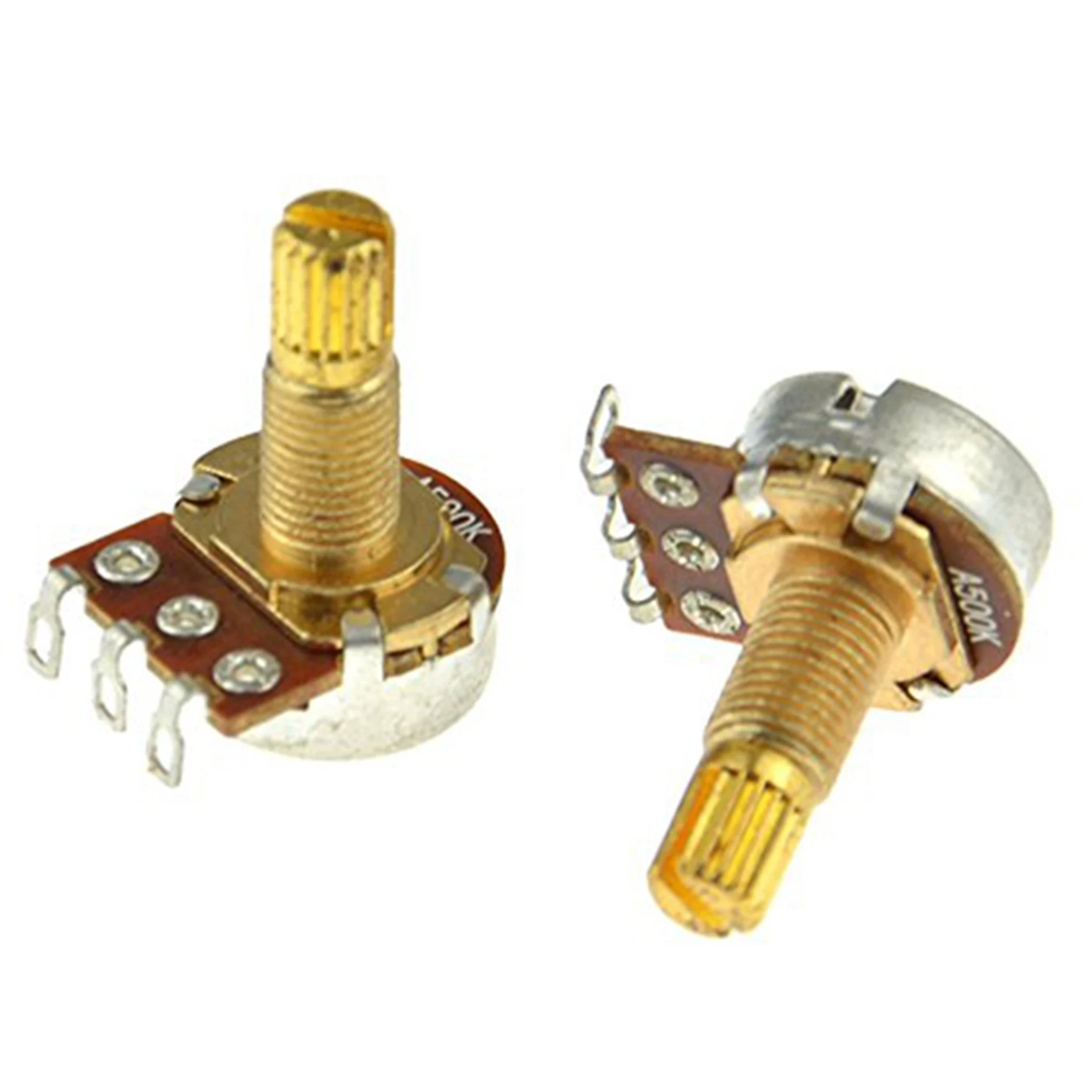 AS98-Guitar Potentiometer Audio Volume&Tone Pots Switch Control A500K Split Shaft Taper Potentiometers Gold Pack Of 10