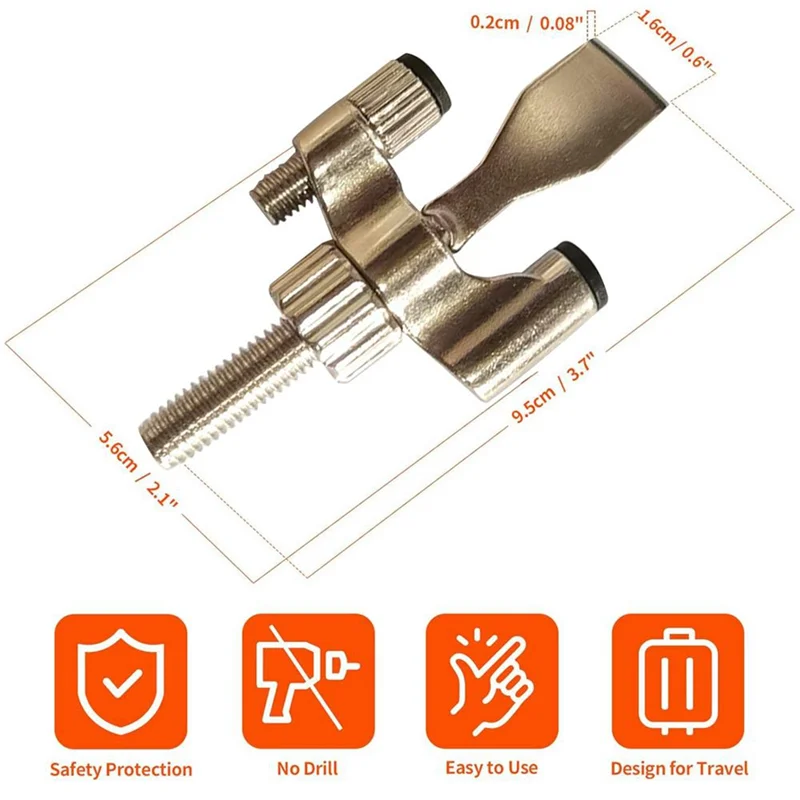도어 잠금 장치 여행 호텔 룸용 소형 강철 도어 잠금 장치 홈 보안 도어 잠금 장치 조정 가능한 도어 스토퍼 도어 안전-ELEC