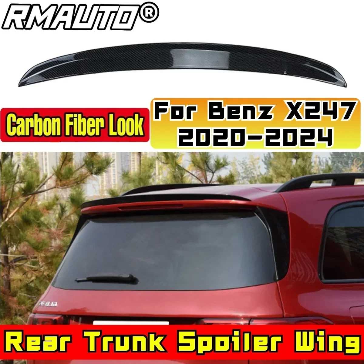 Car Rear Trunk Spoiler Body Kit Car Rear Spoiler Wing For Mercedes Benz GLB X247 GLB180 GLB200 GLB220 GLB250 GLB35 2020-2024