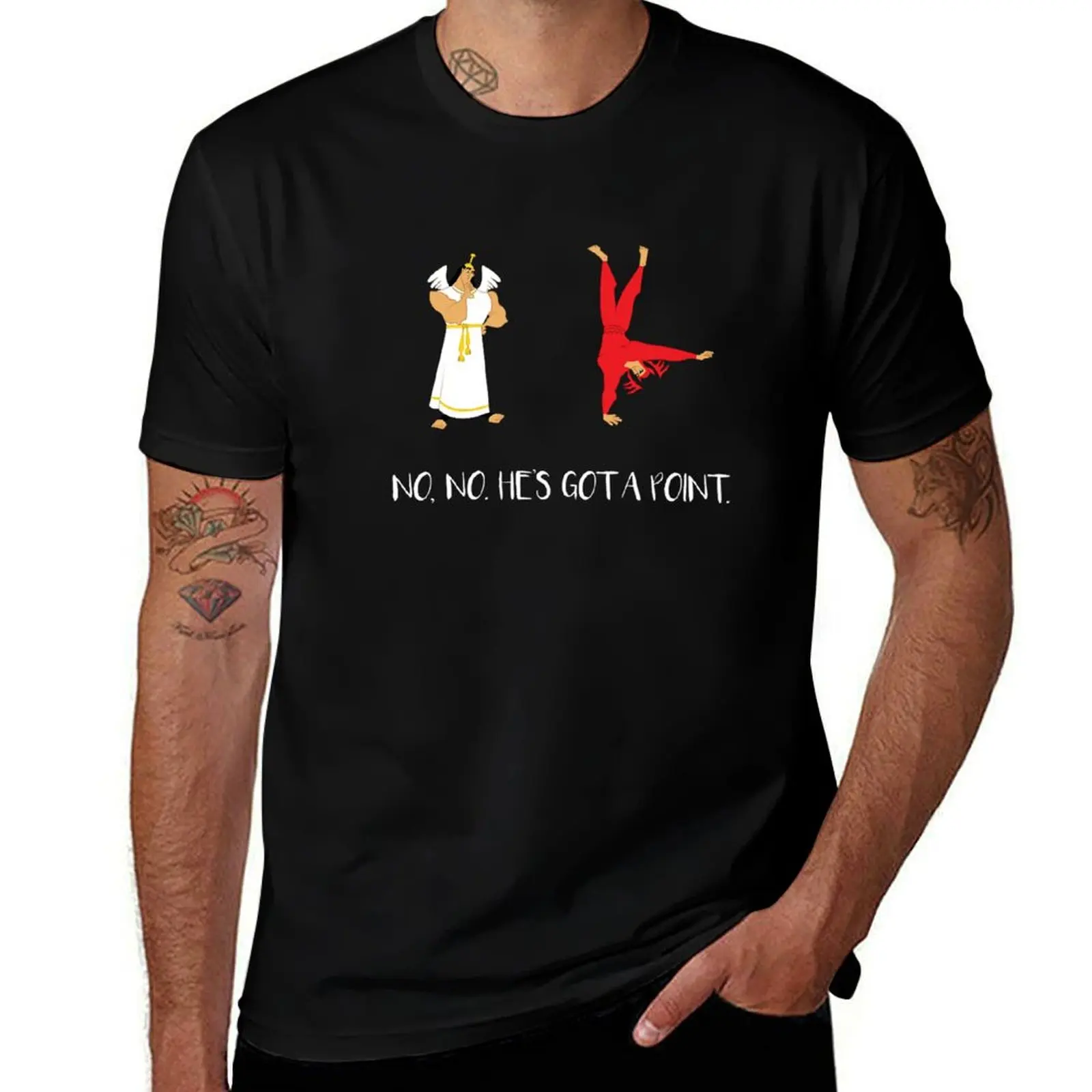 

Shoulder Angel and Devil T-Shirt man t shirt graphic anime t shirts for man