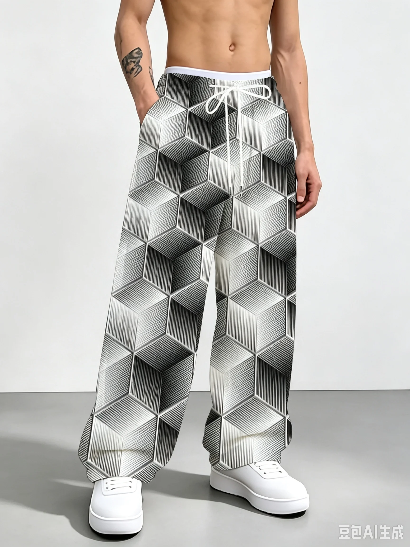 New Arrivals 3D Optical Art Print Unisex Straight Leg Pants Casual Loose Trousers for Street Hangout Beach Vacation Daily Outing