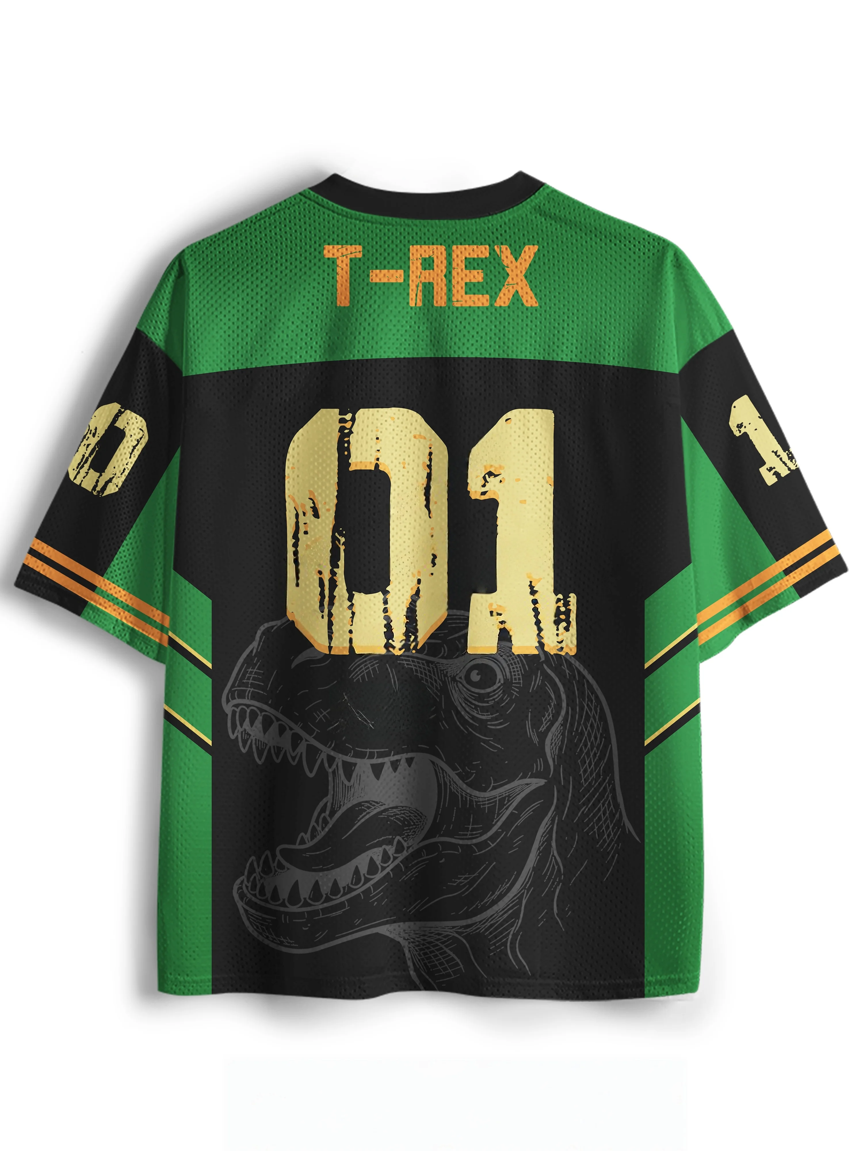 Unisex Y2K Funny T‑Rex Dinosaur Gym Graphic Mesh Jersey V‑Neck Short Sleeve Breathable Loose Streetwear Sports Tops