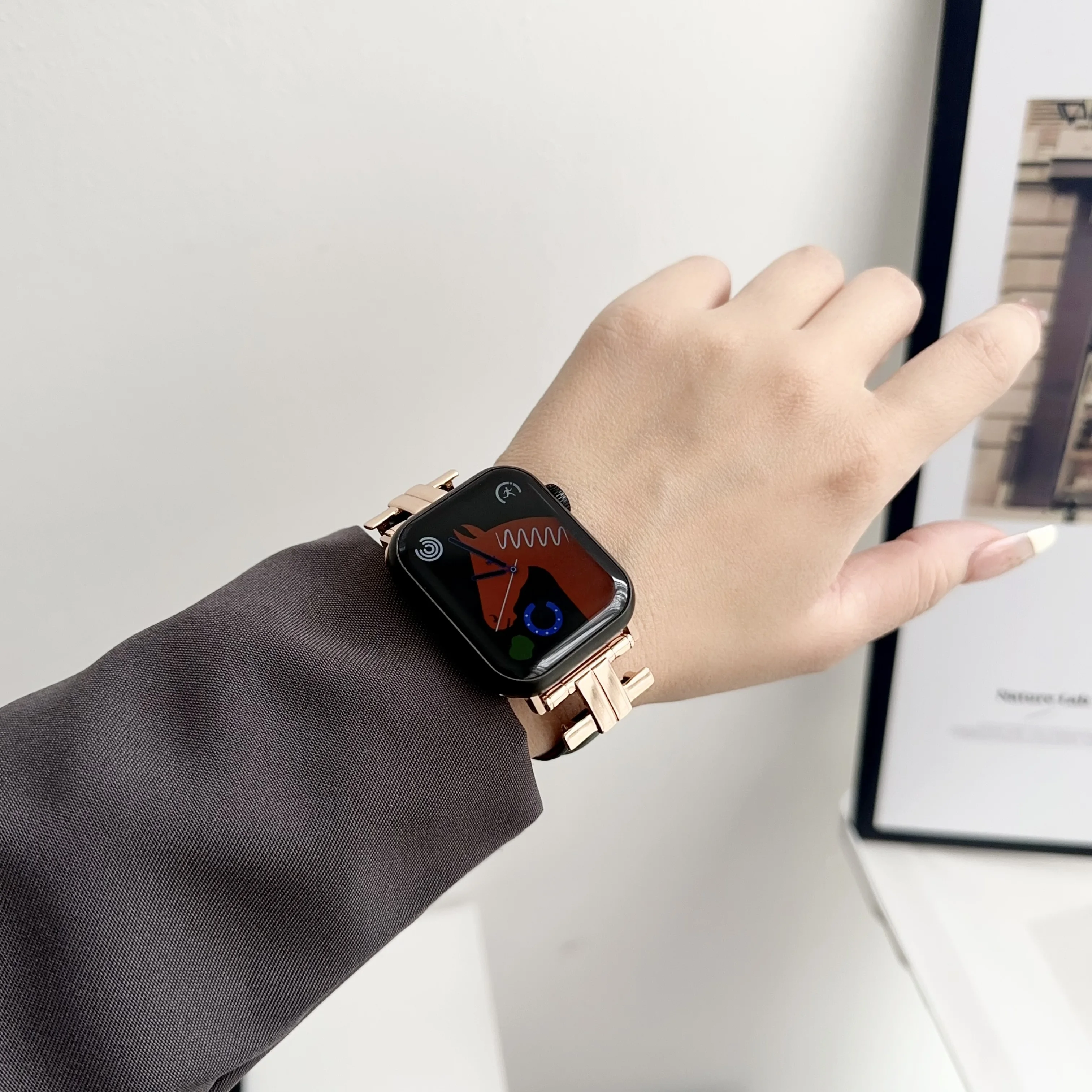 Ремешок кожаный для Apple iwatch band 40/44 мм 45 мм 89 Ultra2 49 мм