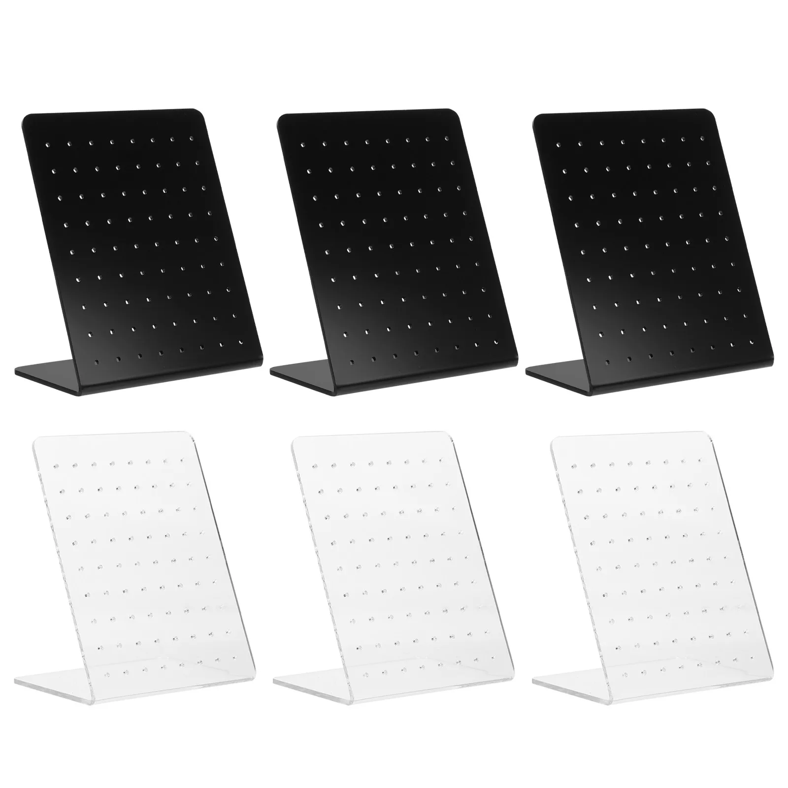 

6Pcs Ear Stud Display Stand Multi Holes L-Shape Earring Holder Jewelry Organizer Desktop Storage Rack Earring Display Rack