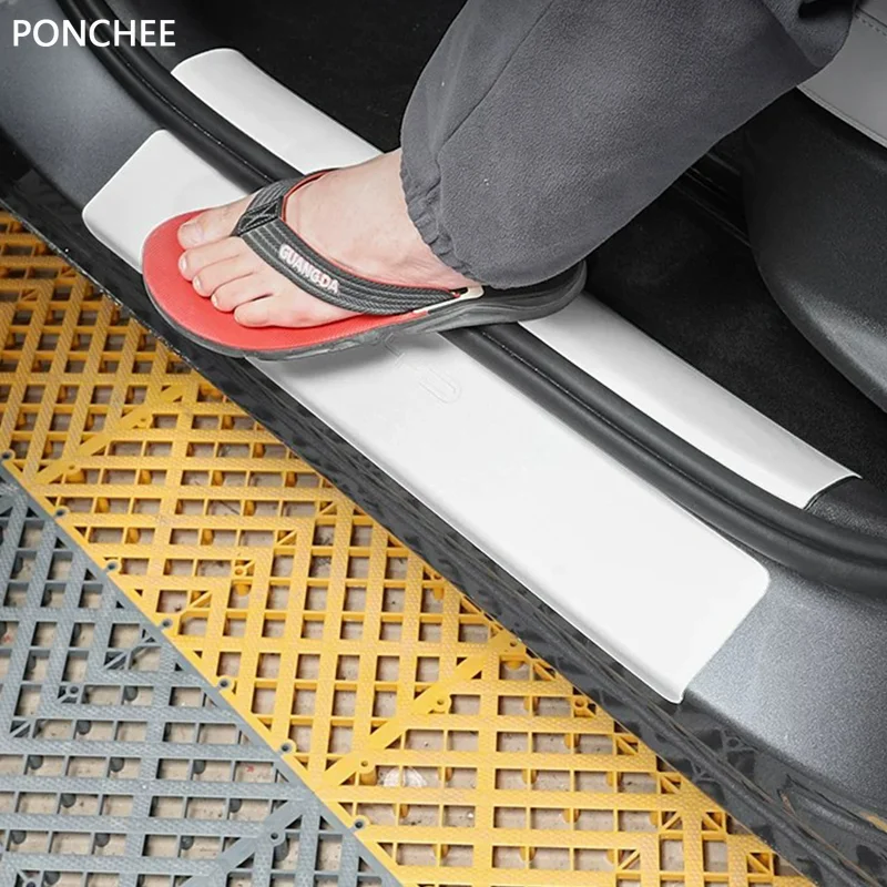 For BYD Yuan UP EV Yuan Pro 2024-2025 Door Sill Plate Welcome Step Protection Tape Guard Plate Sticker Automobile Supplies