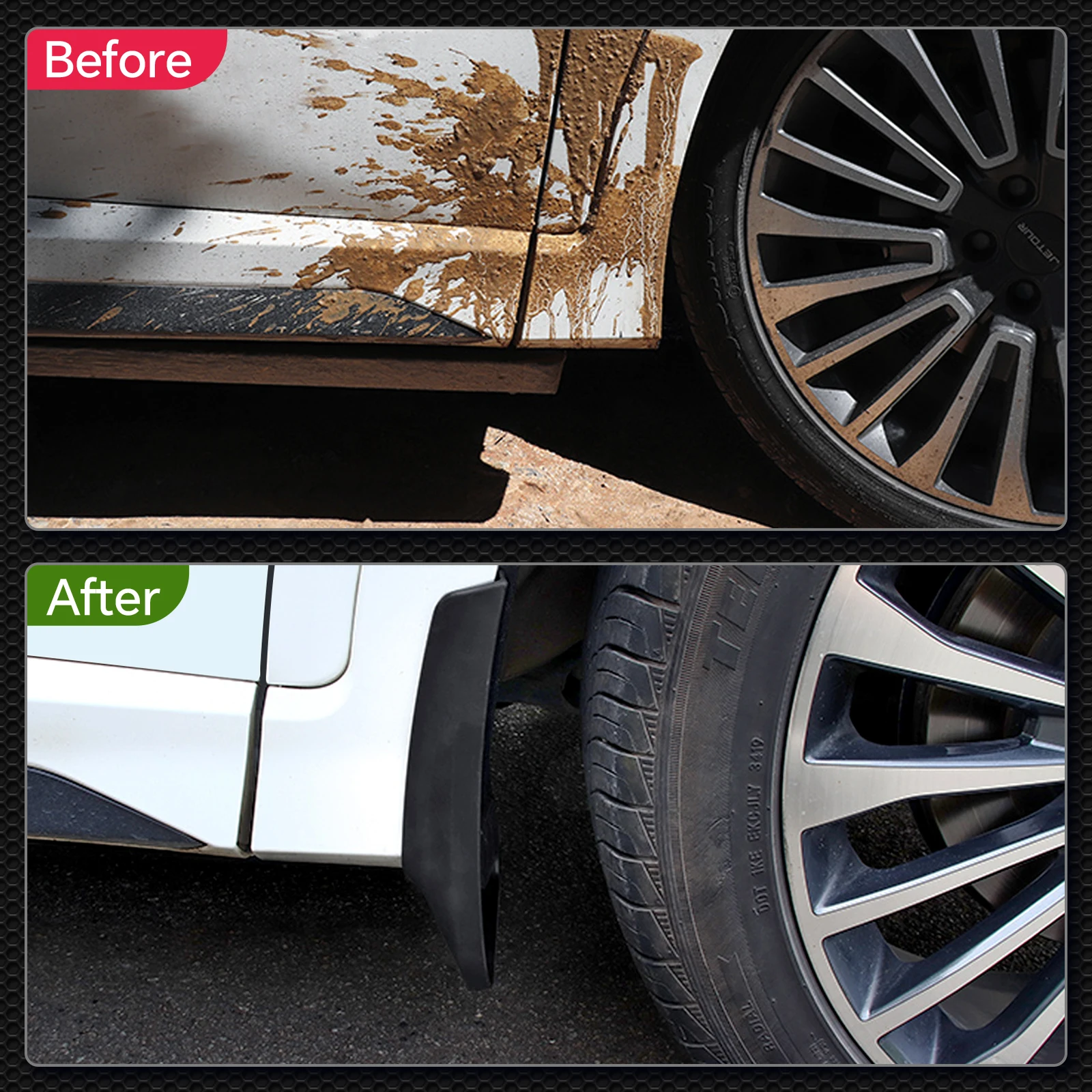 Mud Flaps Splash Guards 4PCS Front & Rear Side Mud Guards Compatible with Toyota Corolla 2003-2008 (Sedan Only) 9th Gen