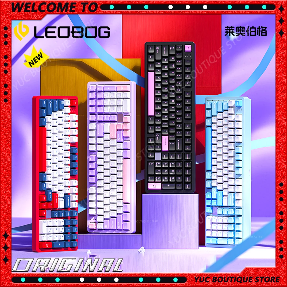 

NEW Leobog Hi98 Gaming Keyboard Mechanical Keyboard Wired Aluminum 101keys Gasket Structure Hot-Swap E-Sports Game Keyboards Pc