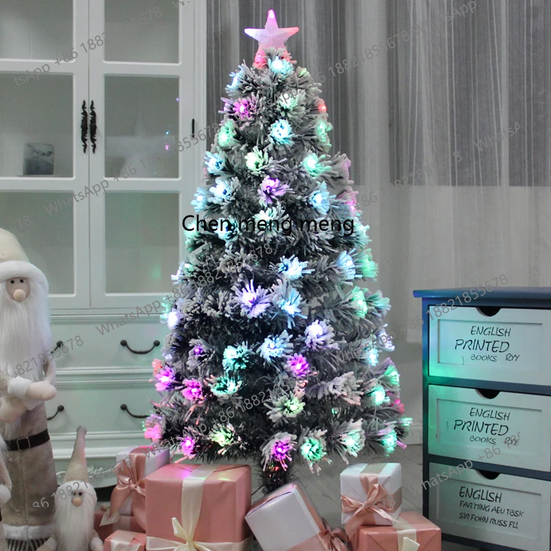 

2025 new Christmas tree home high-end flocking decoration white luminous fiber Christmas decoration